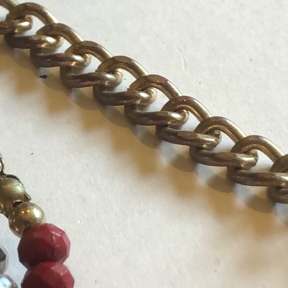 Multi-Strand Red Beaded Boho Statement Necklace - image 6